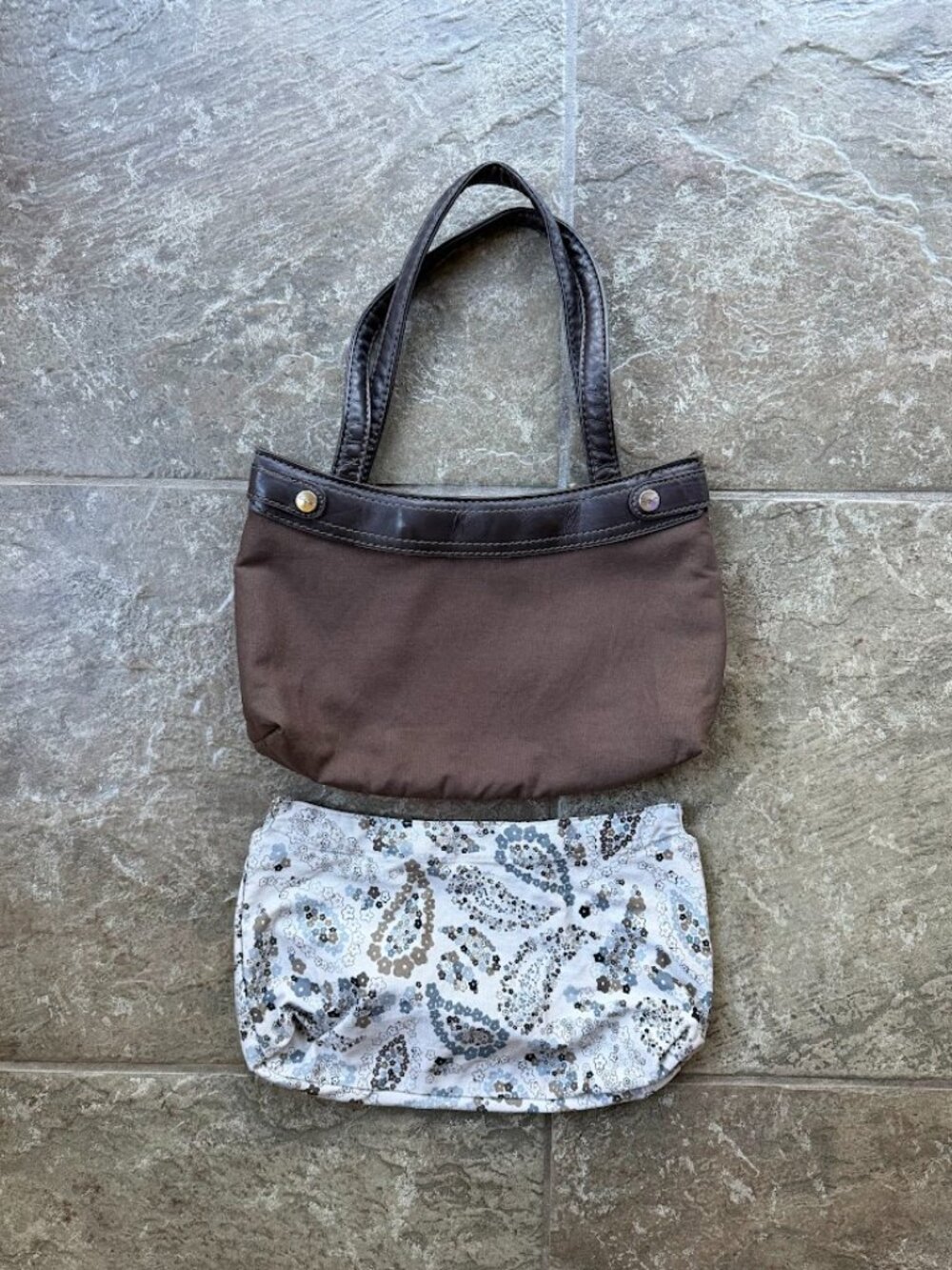 Thirty-One Skirt Purse Brown Hobo Bag & Paisley Interchangeable Cover Set - Picture 5 of 6